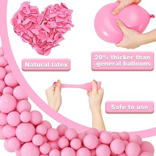Foto 3 | Globos para Decoración 12 " 100 Piezas Rosa