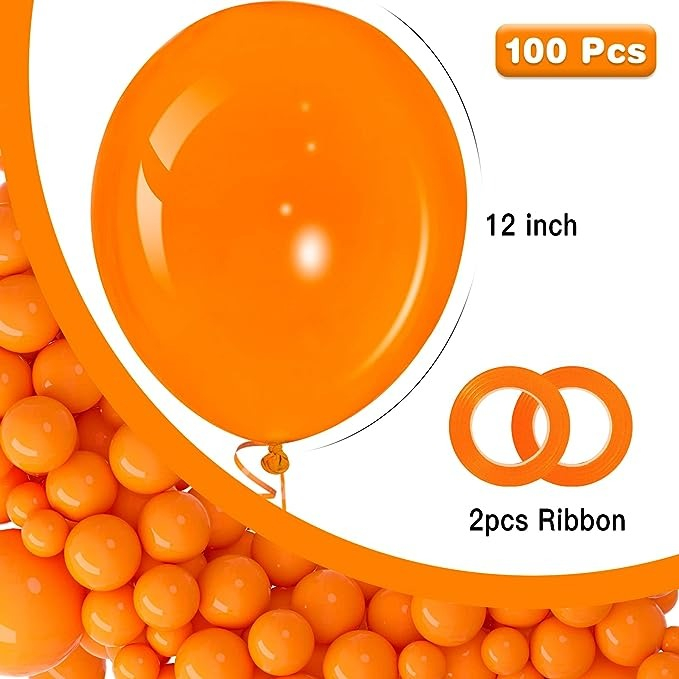 Foto 3 pulgar | Globos para Decoración 12 " 100 Piezas Naranja