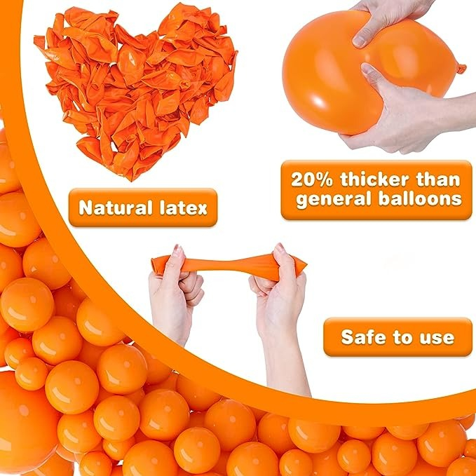 Foto 4 pulgar | Globos para Decoración 12 " 100 Piezas Naranja