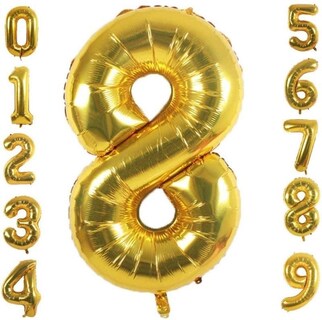 Foto 1 | Globo Metálico Numero Gigante 82 Cm Dorado Núm 8
