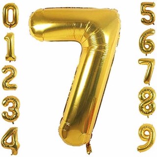 Foto 1 | Globo Metálico Numero Gigante 82 Cm Dorado Núm 7