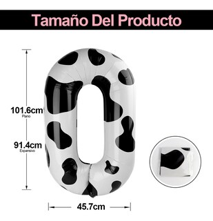 Foto 2 | Decoraciones De Cumpleaños Con Globos Con Estampado De Vaca 0