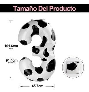 Foto 2 | Decoraciones De Cumpleaños Con Globos Con Estampado De Vaca 3