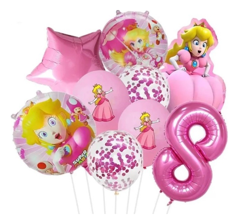Globos Decorativos Wünd Princesa Peach 9 Piezas