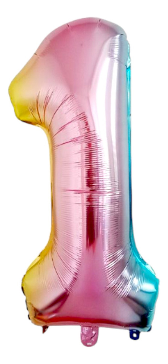 Foto 2 pulgar | Globo Número Gigante Wünd 100 cm Metálico Arcoiris 40