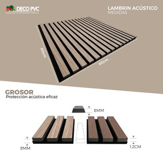 Foto 5 | Lambrin Acústico Eucalipto para Muro 60 x 60cm tipo Madera 4 Piezas