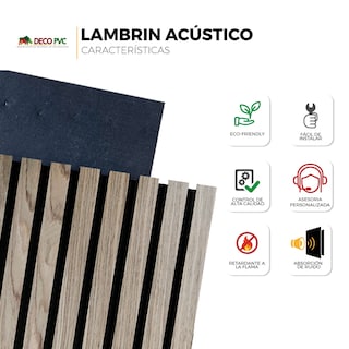 Foto 6 | Lambrin Acústico Eucalipto para Muro 60 x 60cm tipo Madera 4 Piezas