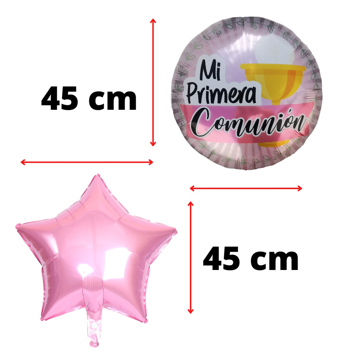 Foto 3 pulgar | Kit de 5 Globos para Primera Comunión Rosa