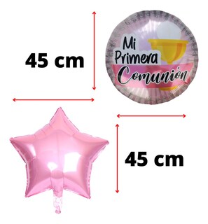 Foto 2 | Kit de 5 Globos para Primera Comunión Rosa