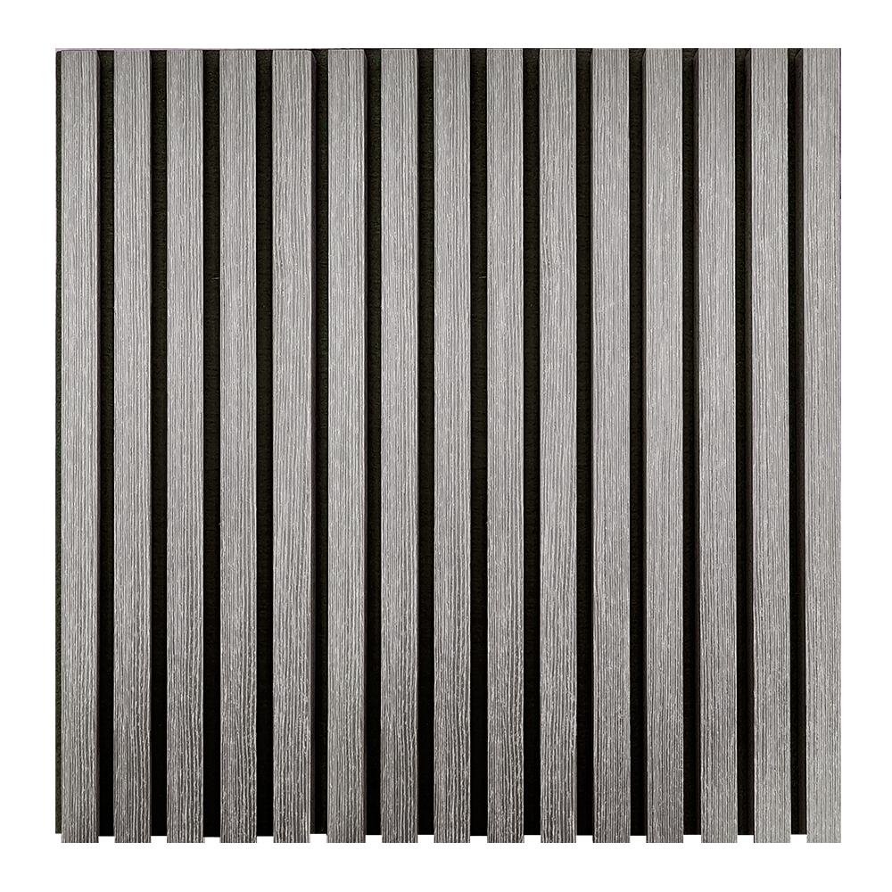 Lambrín Acústico Gris Oxford para Muro Tipo Madera 60 x 60 cm 4 piezas
