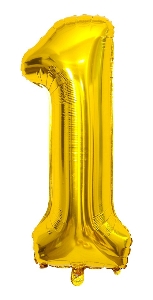 Globo Metálico Número 1 Gigante 100 cm Dorado