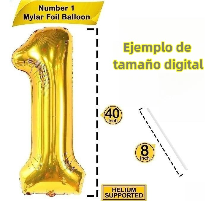 Foto 4 pulgar | Globo Metálico Wünd Dorado Nro. 3