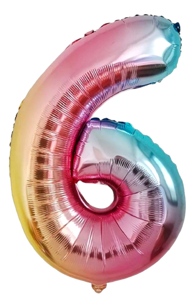 Globo Número Gigante Metálico Arcoiris 100 Cm