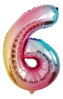Foto 1 | Globo Número Gigante Metálico Arcoiris 100 Cm