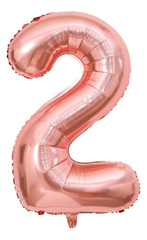 Foto 2 pulgar | Globo Metálico Número 2 Gigante 100 cm Rosa