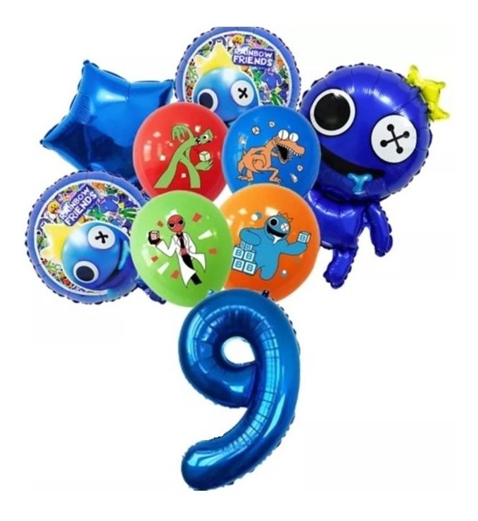 Kit de Globos Rainbow Friends para Fiestas #9 Azul