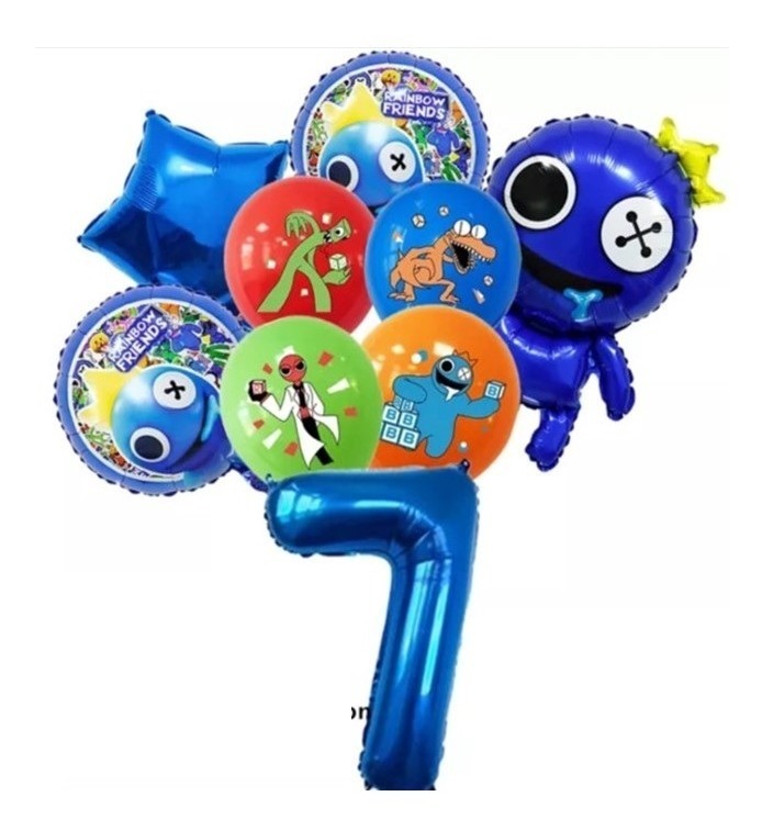 Kit de Globos Rainbow Friends para Fiestas #7 Azul