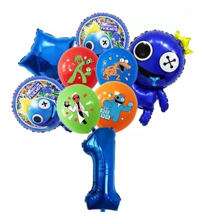 Kit de Globos Rainbow Friends para Fiestas #1 Azul