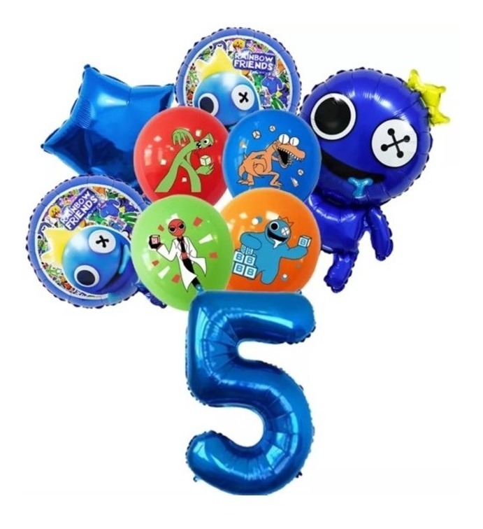 Kit de Globos Rainbow Friends para Fiestas #5 Azul