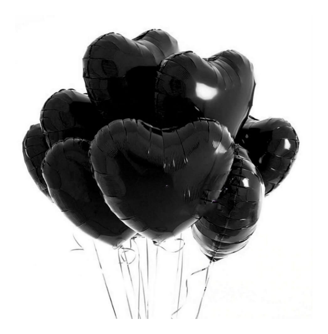 Foto 1 | 10 Globo Metalico Corazon 18pul Arma Tu Paquete De 10 En 10 Negro