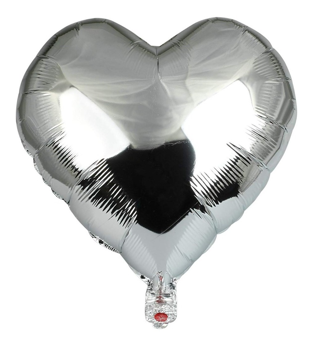 Foto 3 pulgar | 10 Globo Metalico Corazon 18pul Arma Tu Paquete De 10 En 10 Plata