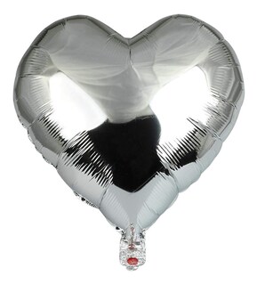 Foto 2 | 10 Globo Metalico Corazon 18pul Arma Tu Paquete De 10 En 10 Plata