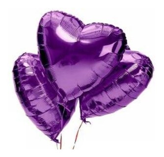Foto 2 | 10 Globo Metalico Corazon 18pul Arma Tu Paquete De 10 En 10 Purpura