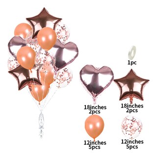 Foto 2 | Globos Metálicos Wünd Rosas 14 Piezas