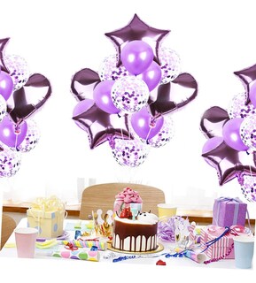 Foto 2 | Globos Metálicos Wünd Púrpuras 14 Piezas