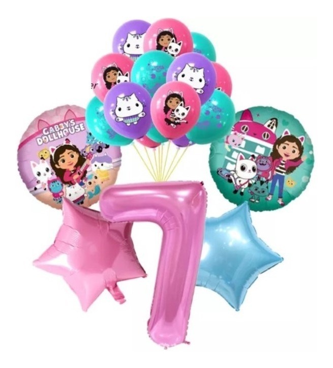 Foto 1 | Globos Metálicos Wünd Gabby Dollhouse Nro. 7