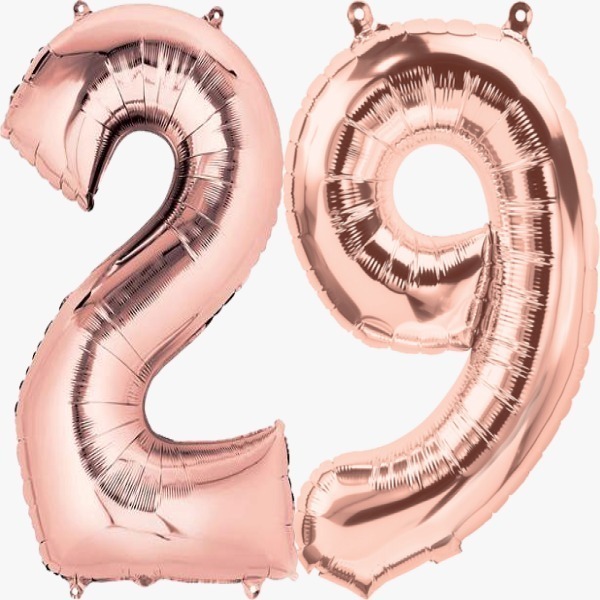 2 Globos De Números 1 Metro Jumbo Rosa Gold (40 Pulgadas)par 29