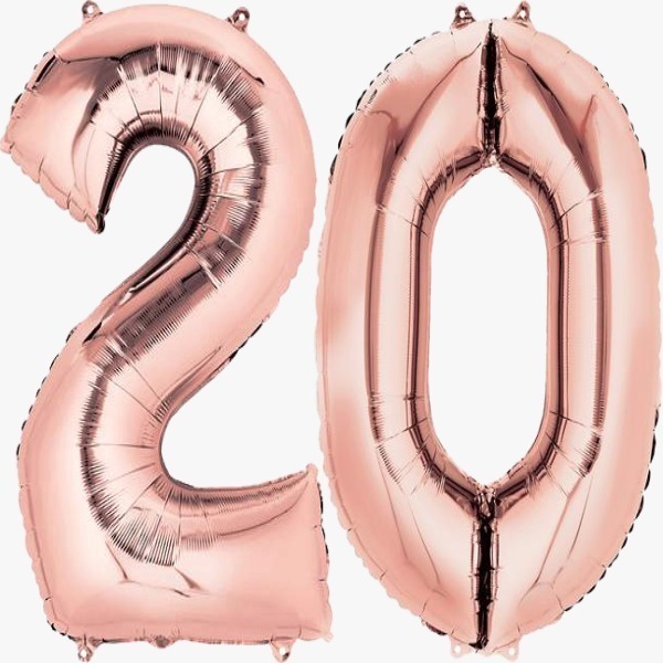 Globos de Números 20 Wünd Rose Gold Jumbo 1 Metro/40"