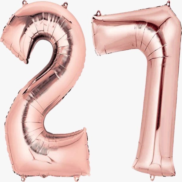 Globos de Números 27 Wünd Rose Gold Jumbo 1 Metro/40"