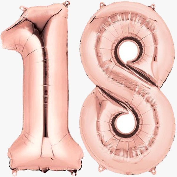 Globos de Números 18 Wünd Rose Gold Jumbo 1 Metro/40"
