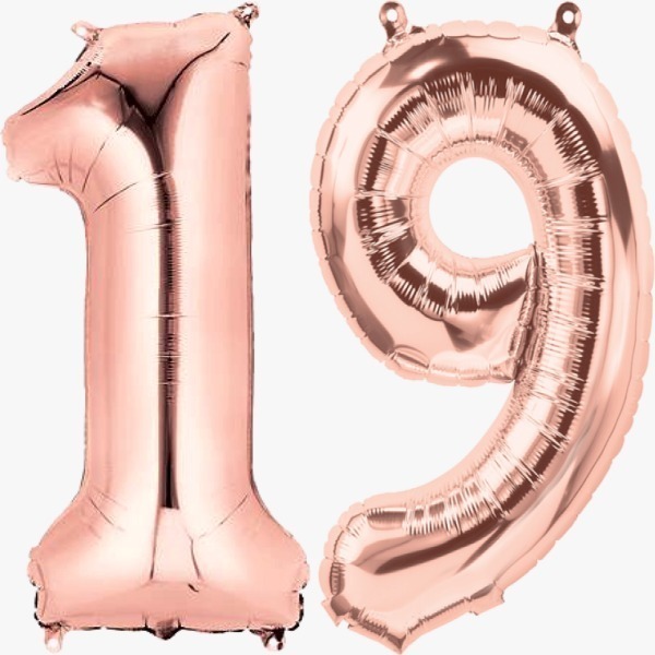Globos de Números 19 Wünd Rose Gold Jumbo 1 Metro/40"