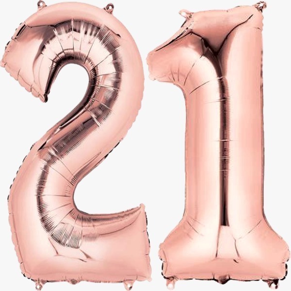 Globos de Números 21 Wünd Rose Gold Jumbo 1 Metro/40"