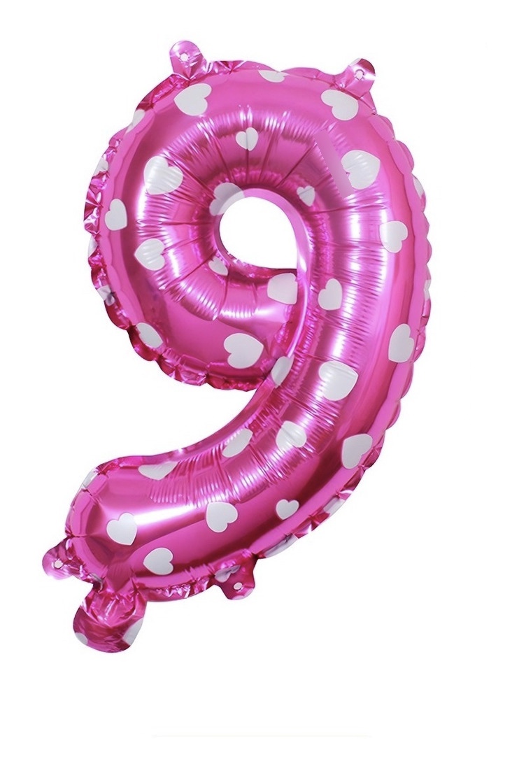 Globo Metálico Numero 9 Rosa