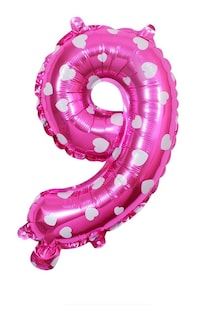 Foto 1 | Globo Metálico Numero 9 Rosa