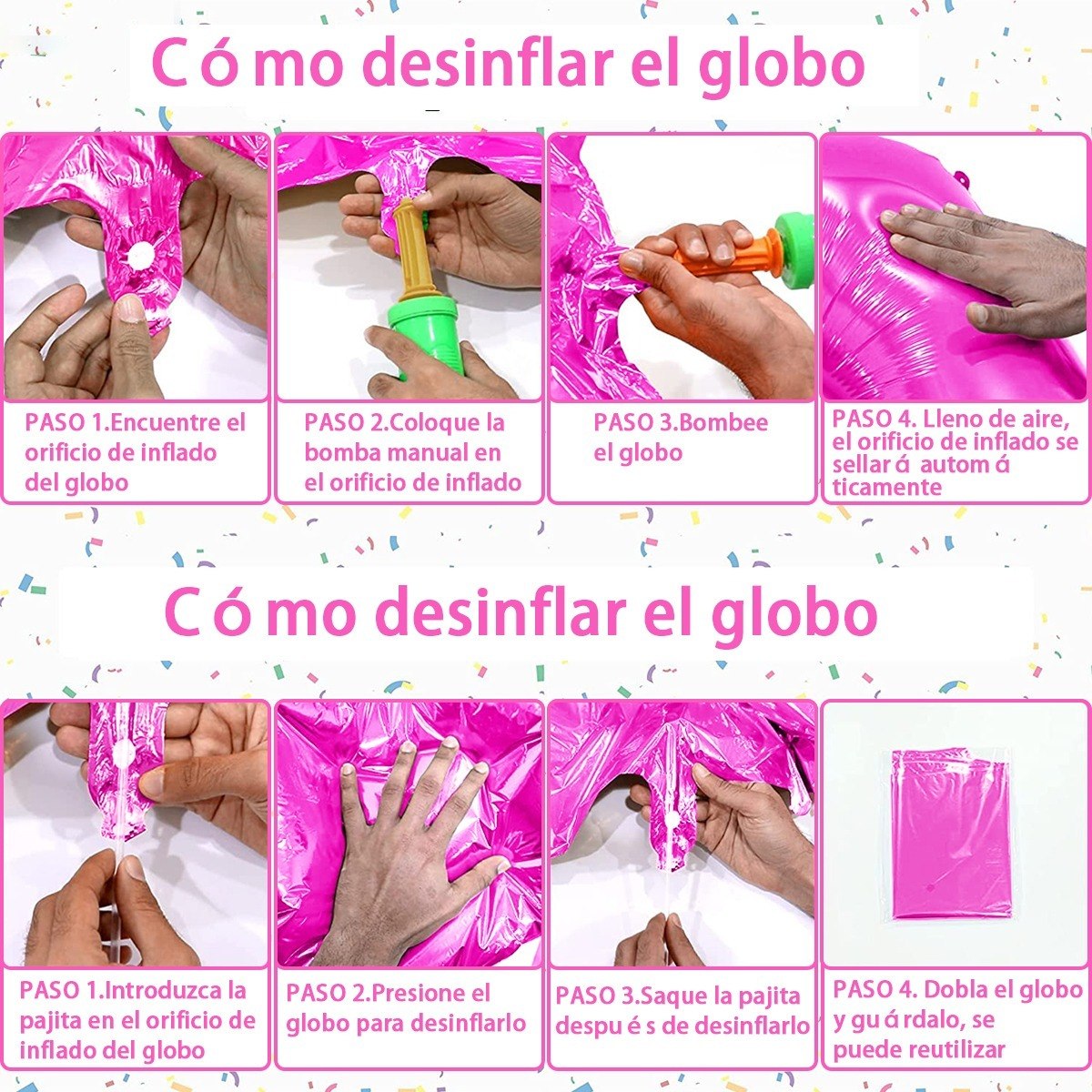 Foto 4 pulgar | Globo Metálico Numero 9 Rosa