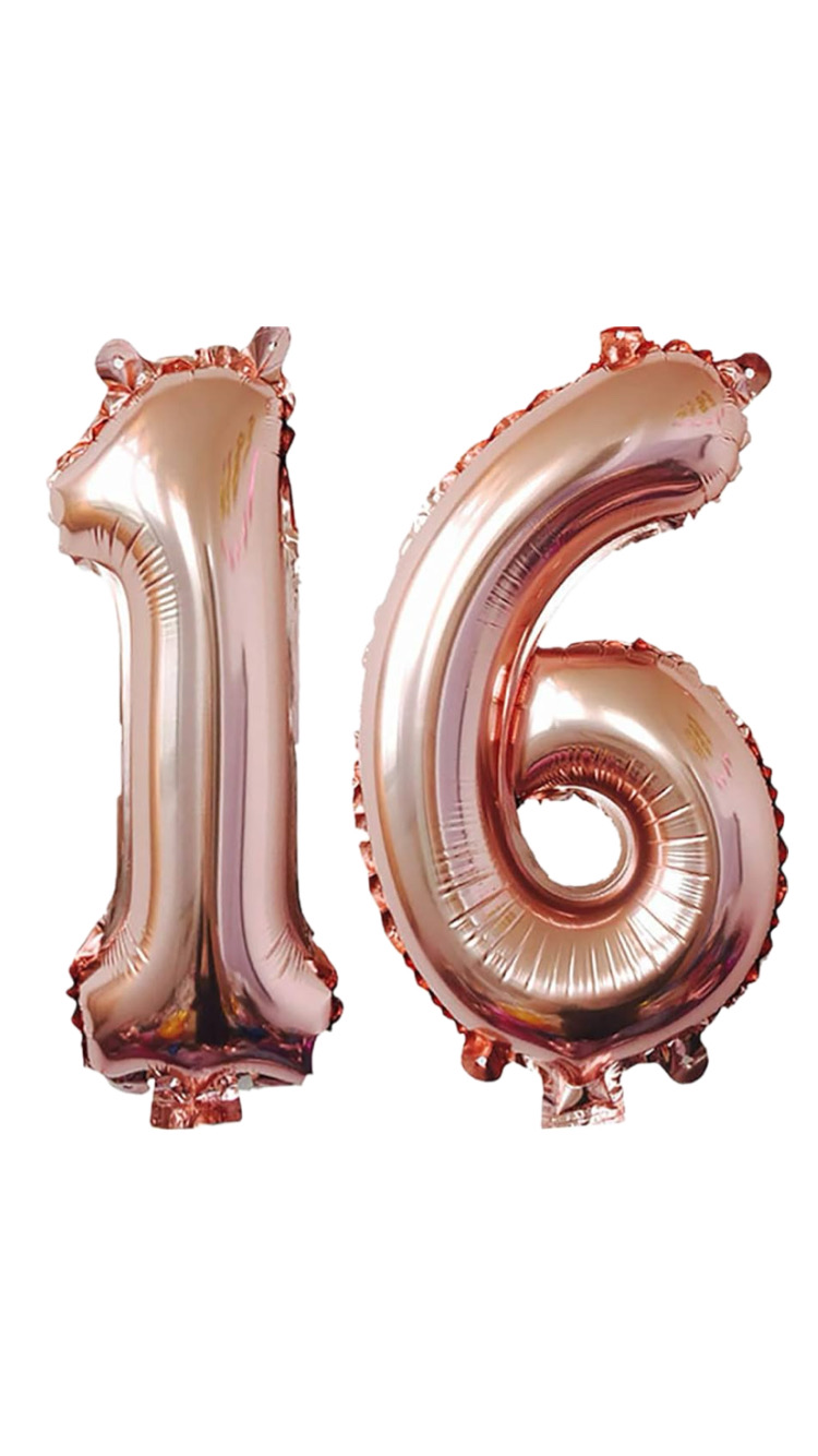 2 Globos De Números 1 Metro Jumbo Rosa Gold (40 Pulgadas)par 16