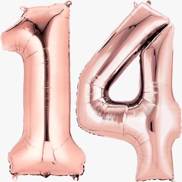 Foto 1 | 2 Globos de Números 1 y 4 1 m Rosa Gold
