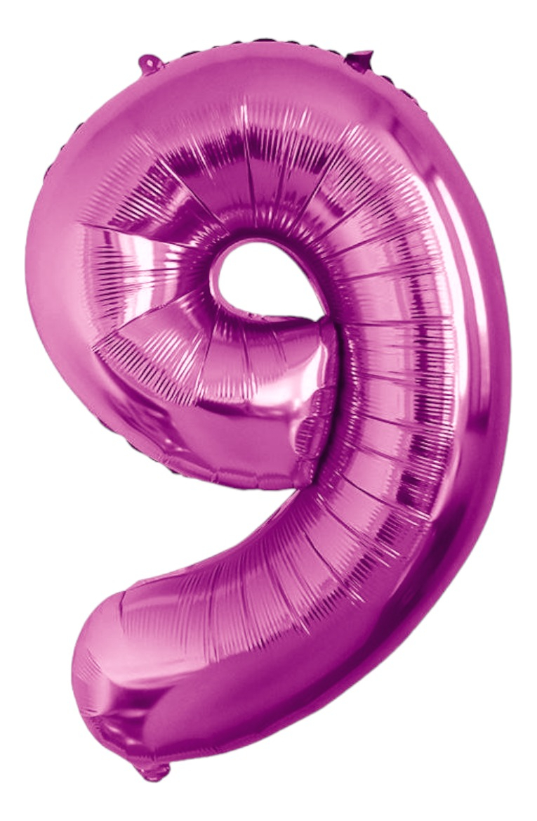 Foto 2 pulgar | Globo Número 9 Metálico Rosa 80 cm