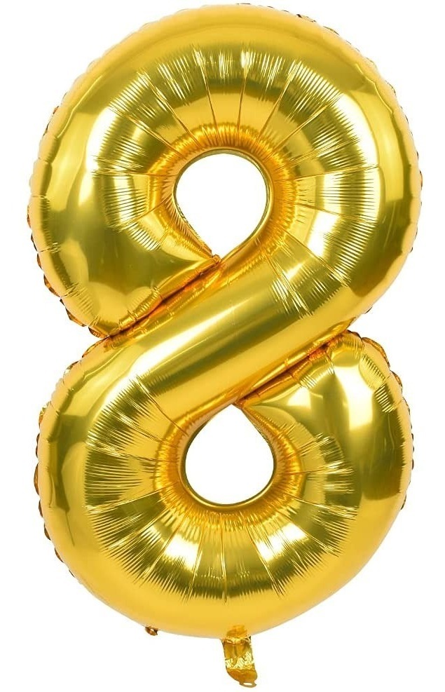 Numero Globo Metalico Plata Dorado Grande 82cm Decoracion 8