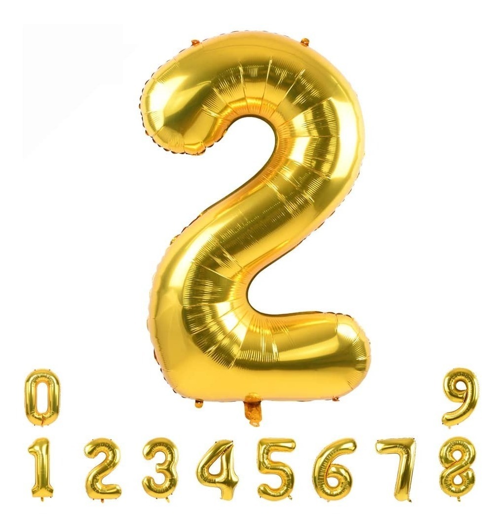 Numero Globo Metalico Plata Dorado Grande 82cm Decoracion 2
