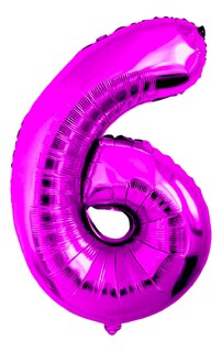 Foto 1 | Globo Número Gigante Metálico Fucsia 100 Cm Rosa Fuerte 40'' 6