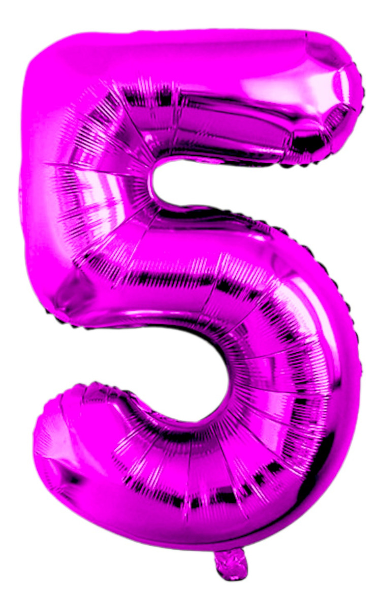Globo Número Gigante Metálico Fucsia 100 Cm Rosa Fuerte 40'' 5