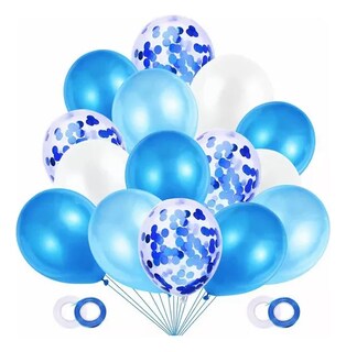 Foto 1 | 64 Kits De Globos Decoraciones Para Fiestas Y Bodas Azul