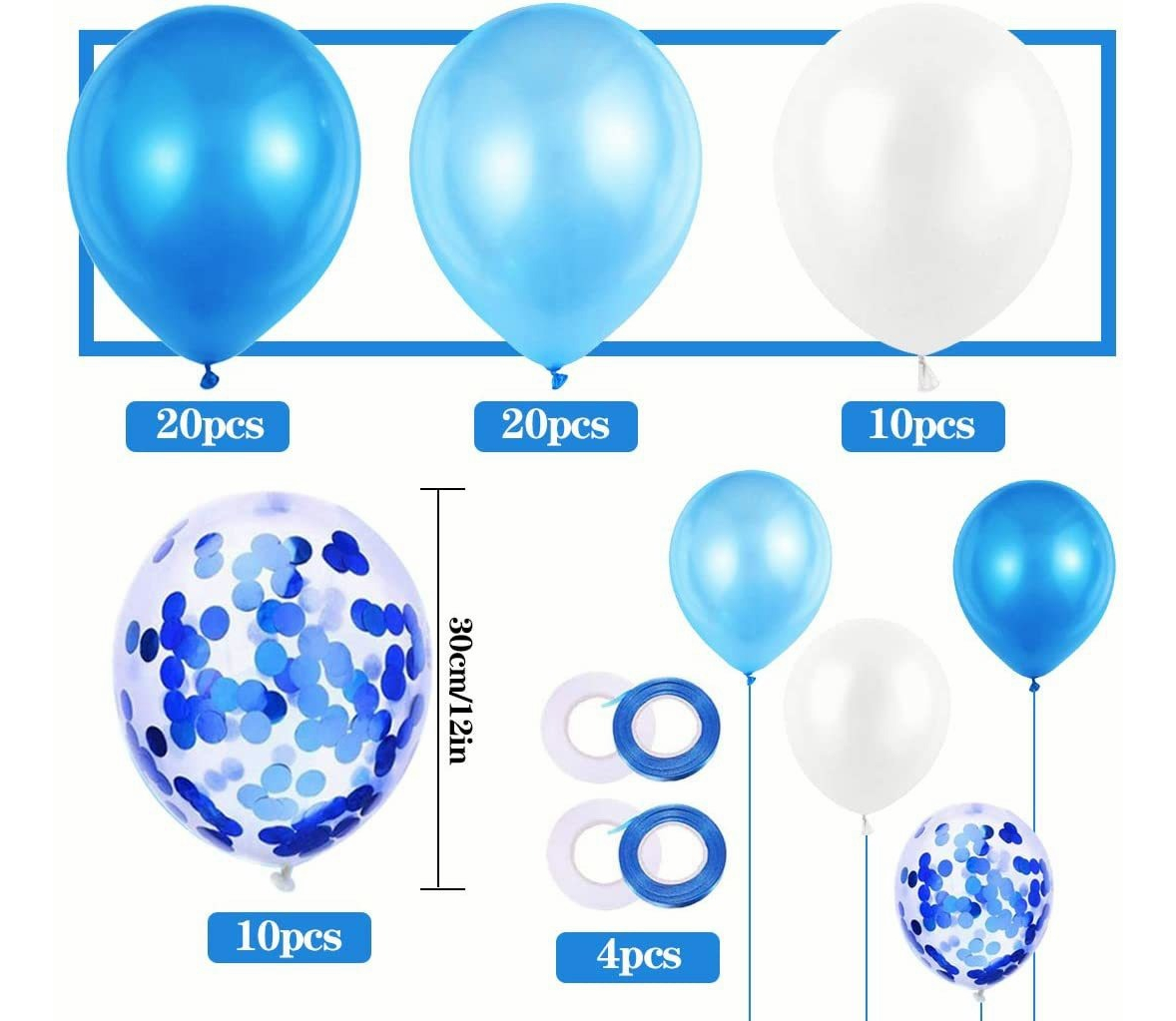 Foto 3 pulgar | 64 Kits De Globos Decoraciones Para Fiestas Y Bodas Azul