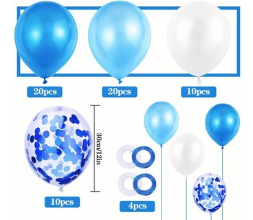 Foto 2 | 64 Kits De Globos Decoraciones Para Fiestas Y Bodas Azul