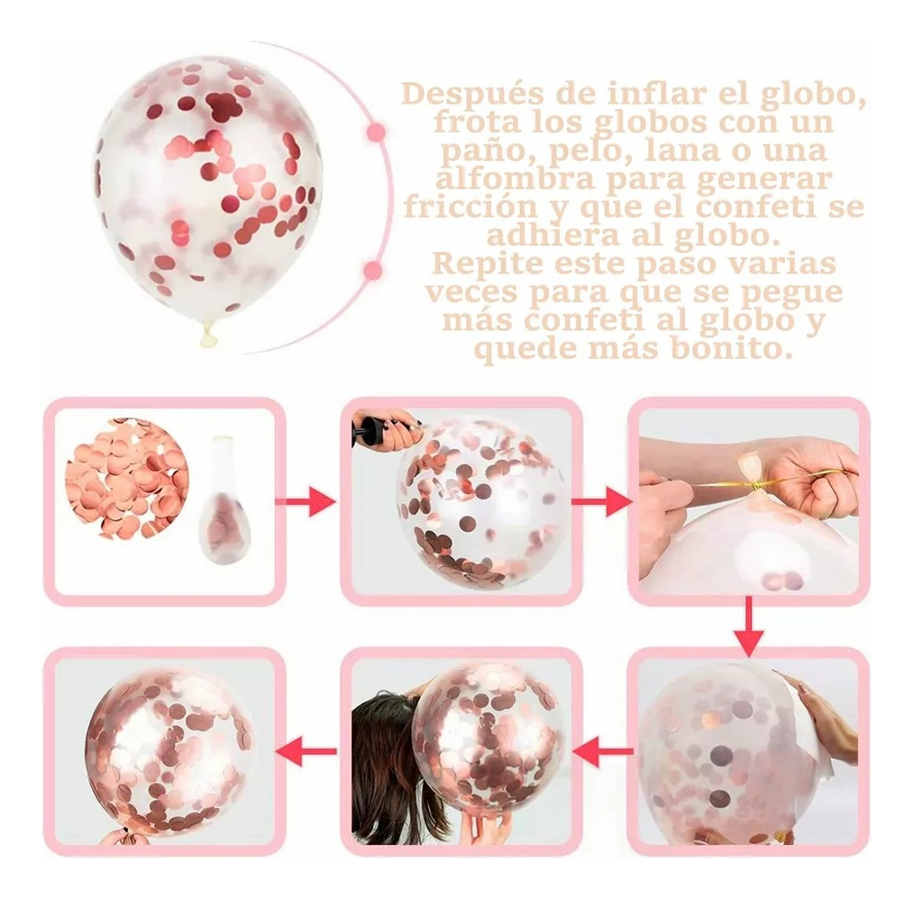 64 Kits De Globos Decoraciones Para Fiestas Y Bodas Oro Rosa